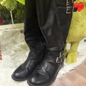 Torrid Black Over the Knee Boots with Buckle Detail